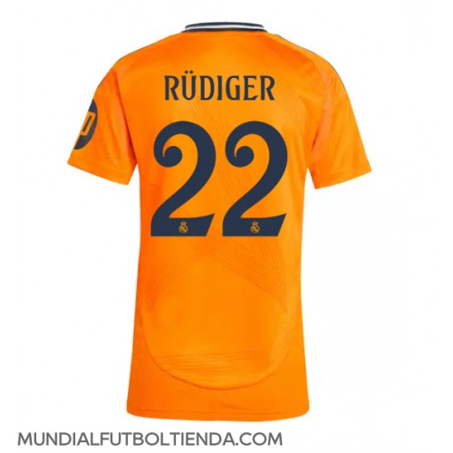 Camiseta Real Madrid Antonio Rudiger #22 Segunda Equipación Replica 2024-25 para mujer mangas cortas